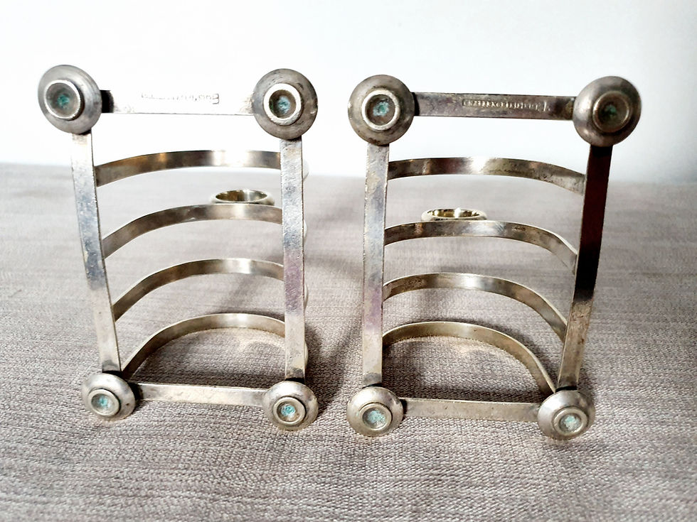 Thumbnail: Pair of Silver Plated Toast Racks