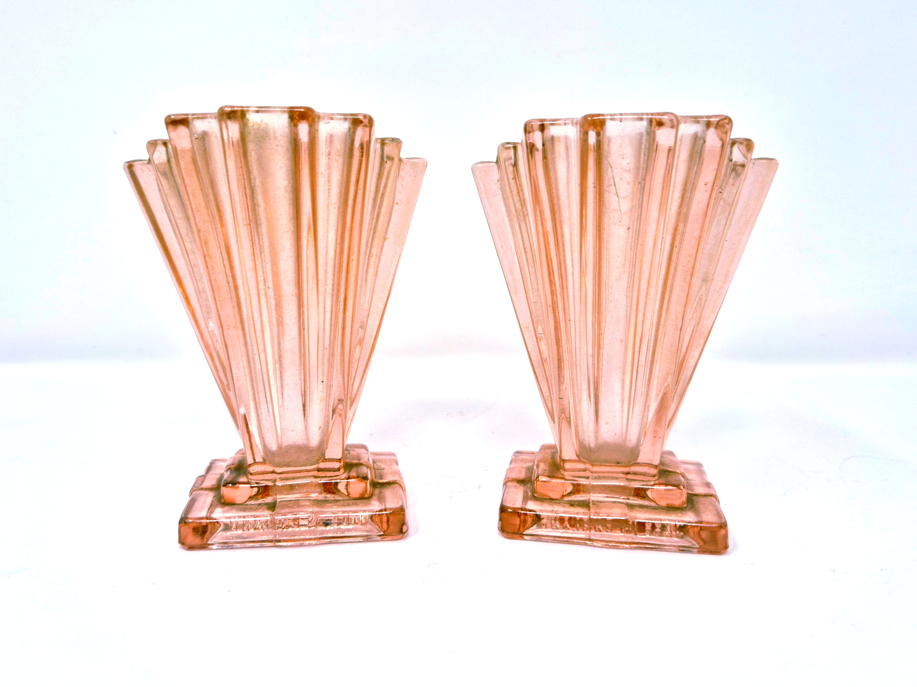 Bagley Grantham Pair of Pink Vases