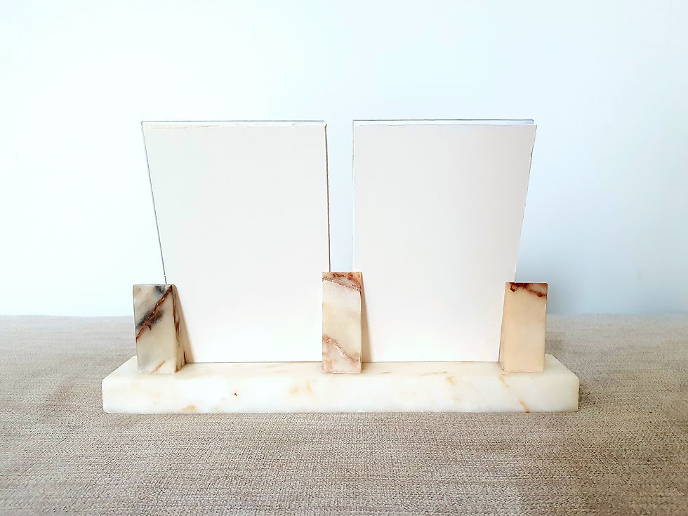Thumbnail: Double White Marble Photo Frame
