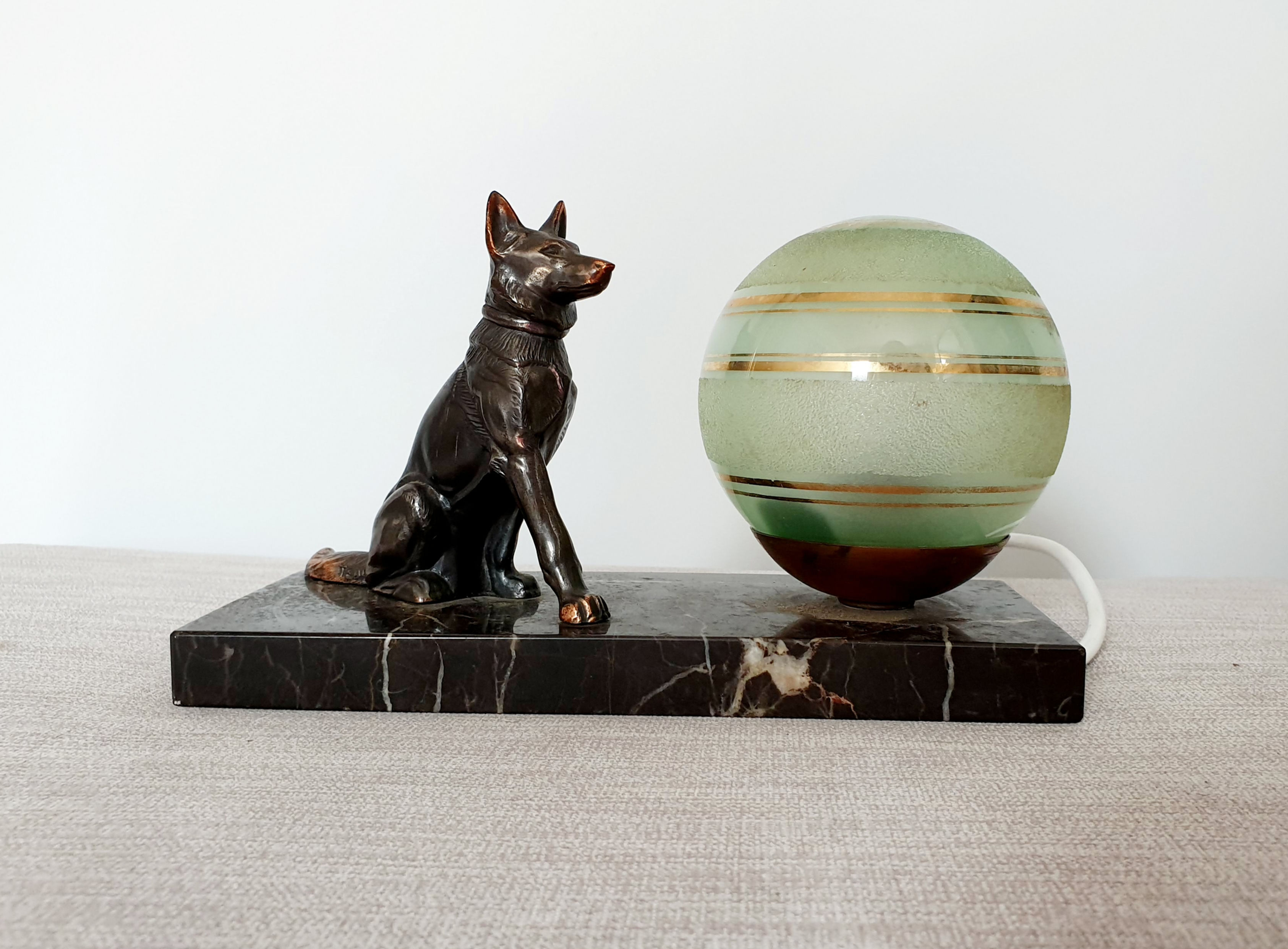 Signed Tedd Alsatian Lamp