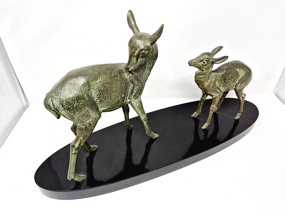 Thumbnail: Marcel Leducq Spelter Deer & Fawn