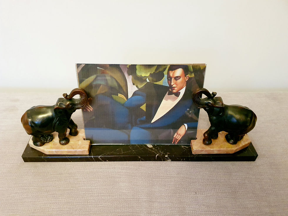 Thumbnail: Double Elephant Marble Photo Frame