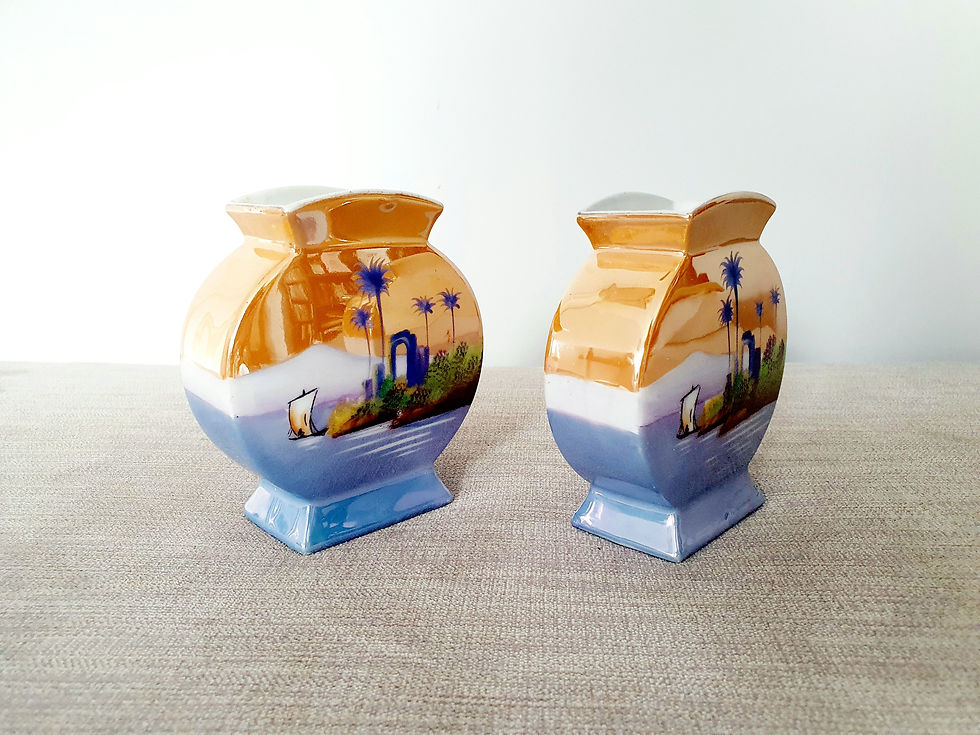 Thumbnail: Pair of Circular Noritake Vases