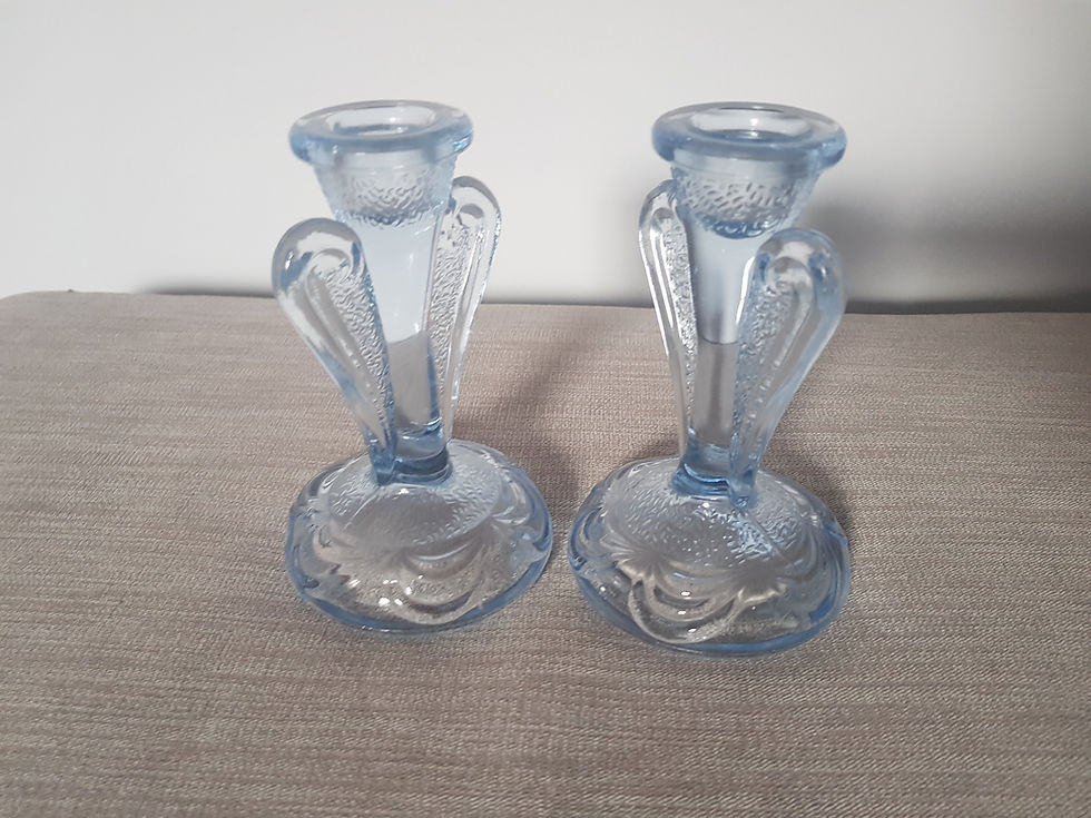Thumbnail: Pair of Bagley Rutland Candlestick Holders