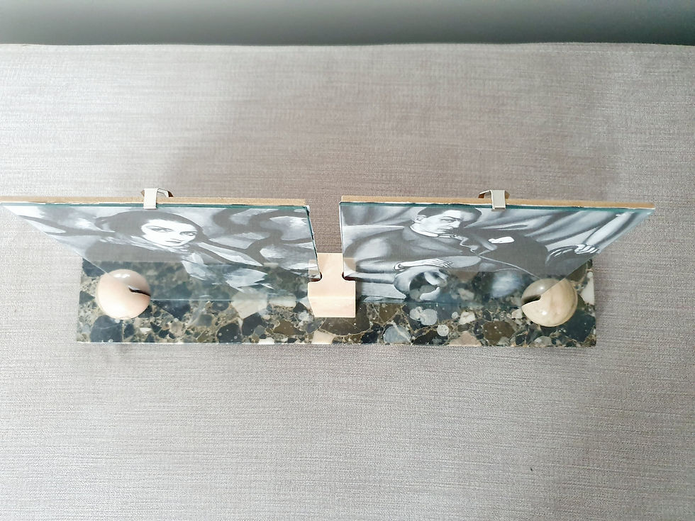 Thumbnail: Grey/Pink Double Marble Photo Frame