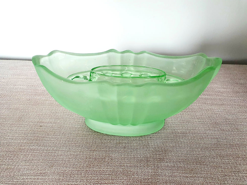 Thumbnail: Bagley Bristol Frosted Green Glass Vase