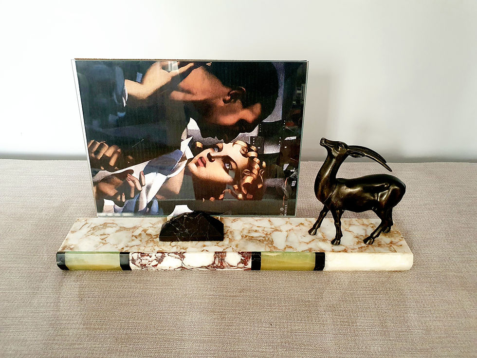 Thumbnail: Spelter Gazelle Marble Photo Frame