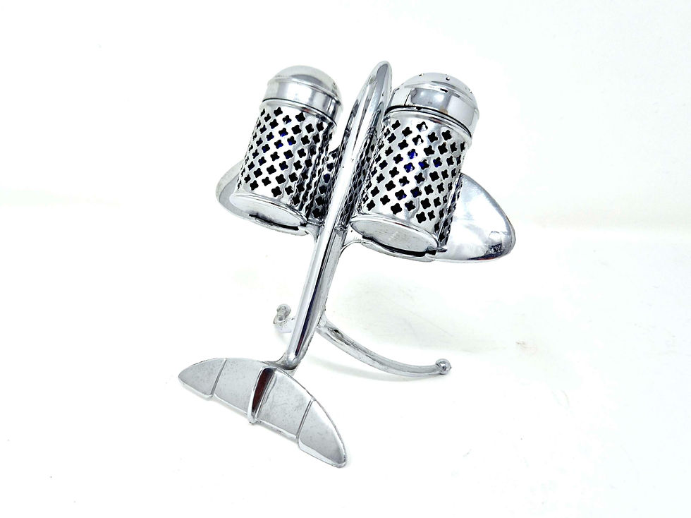 Thumbnail: Chrome Aeroplane Cruet Set