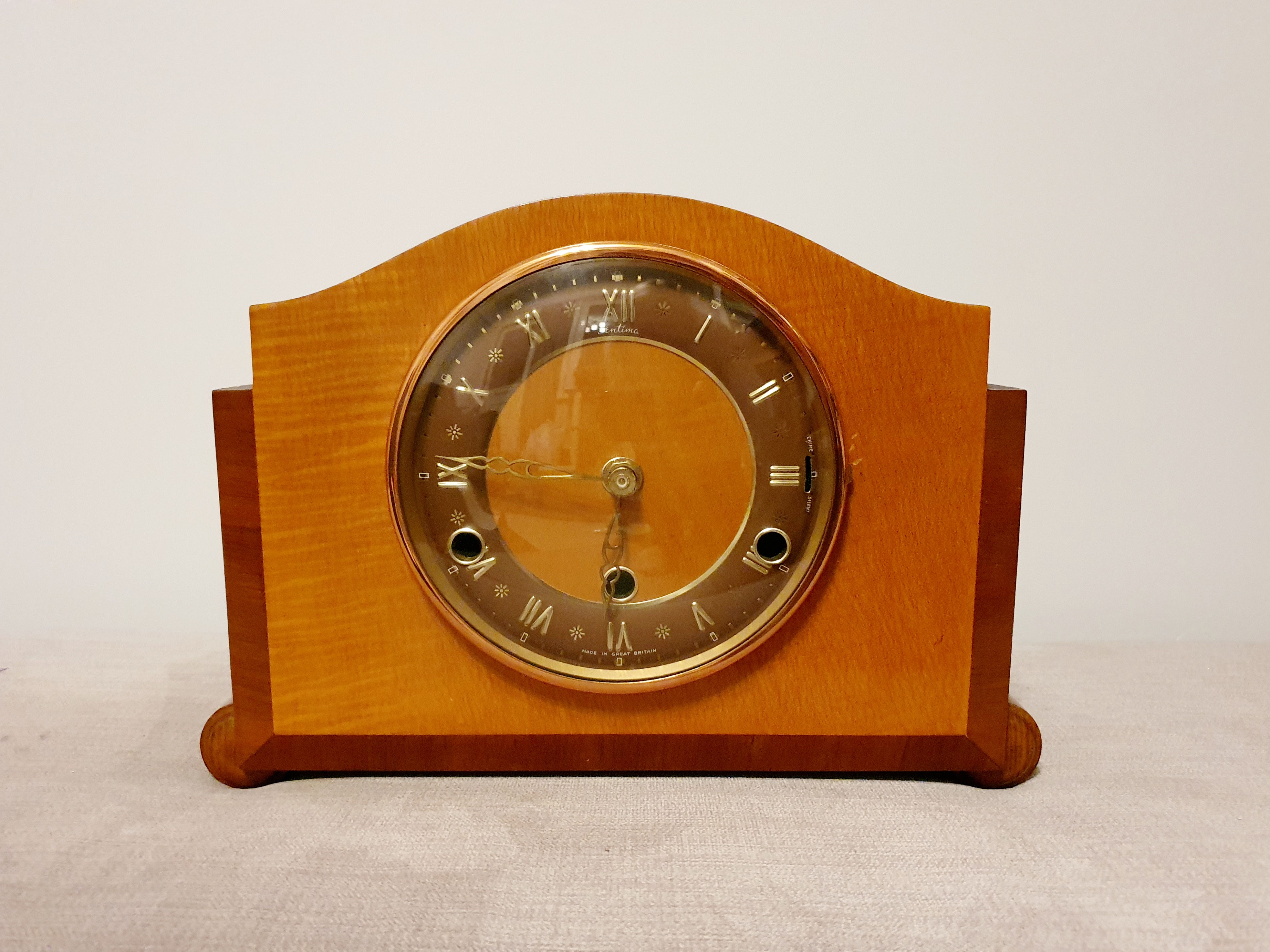 Art Deco Bentima Battery Mantel Clock Vintage 1930s for sale UK