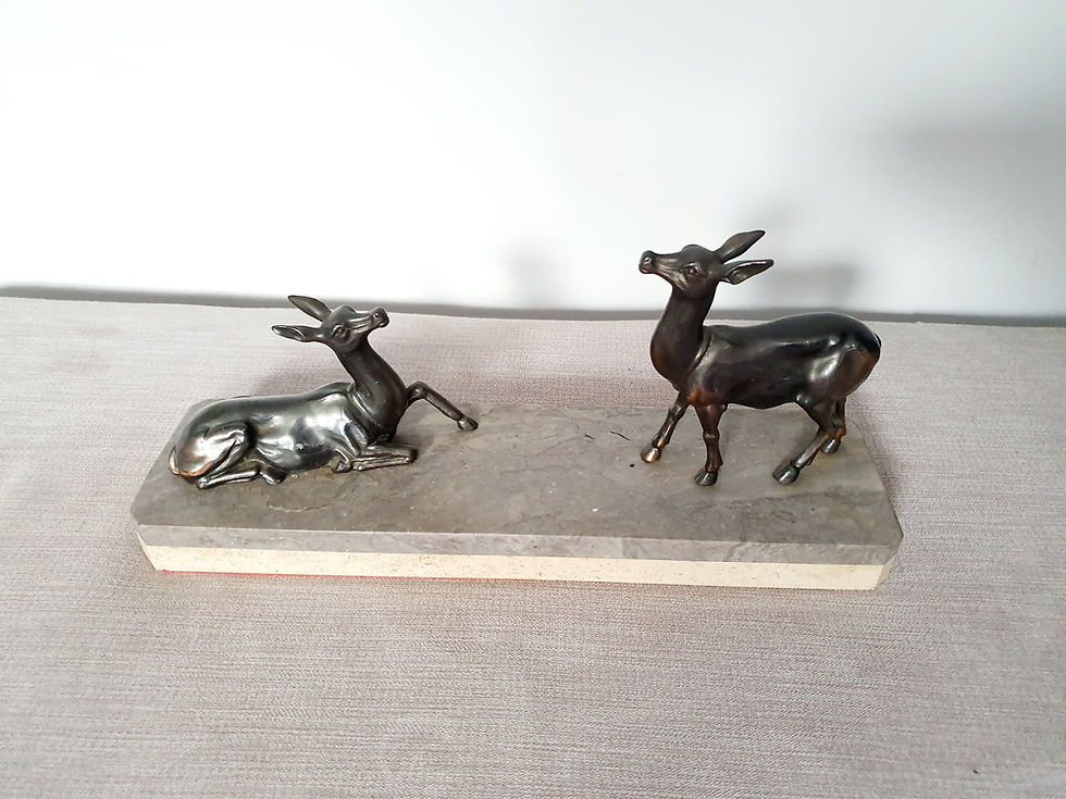 Thumbnail: Pair of Deer on Marble Base