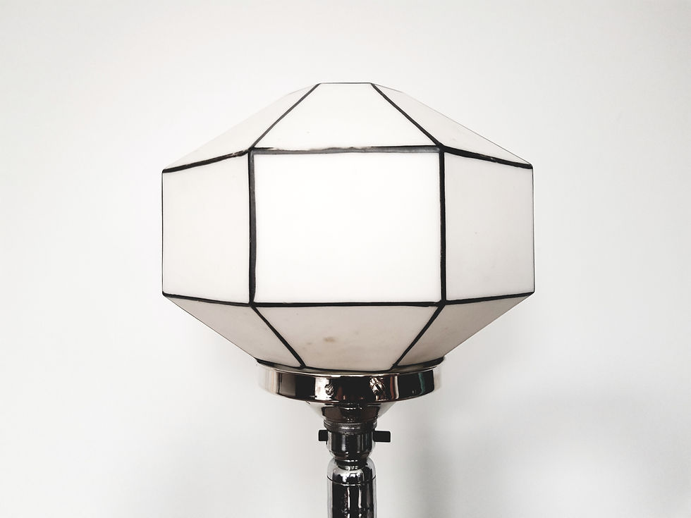 Thumbnail: Chrome Lamp with Large White Octagonal Shade