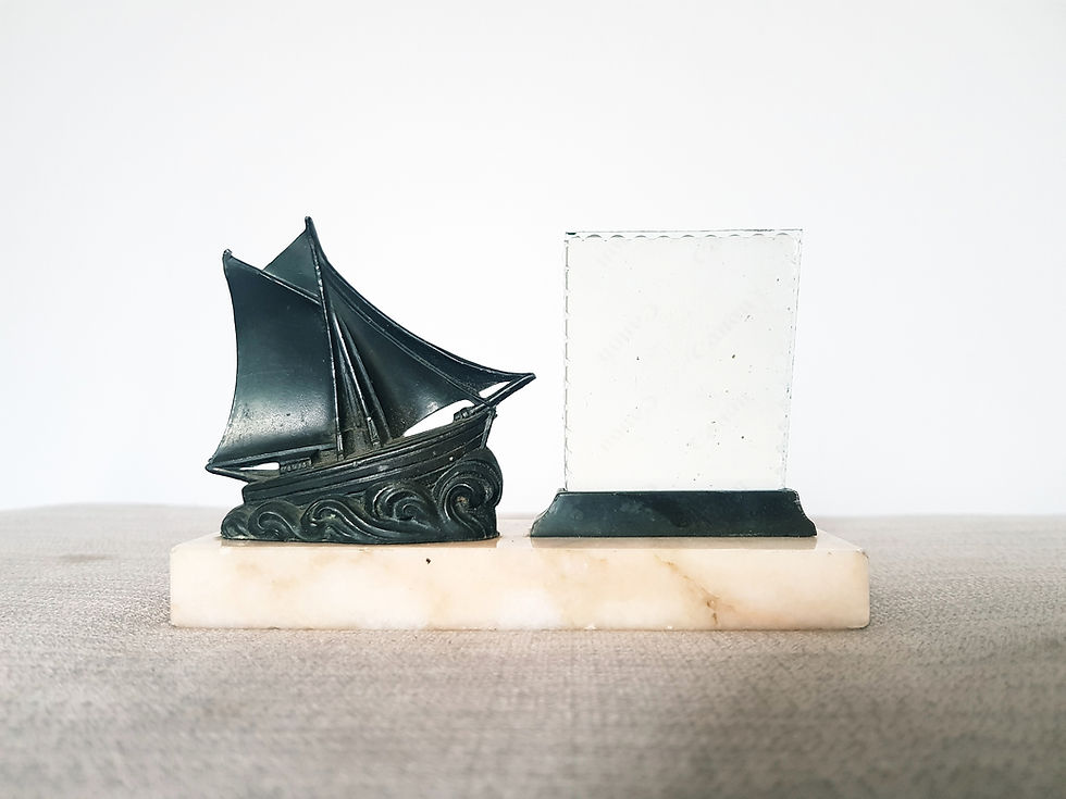 Thumbnail: Miniature Marble Photo Frame with Ship