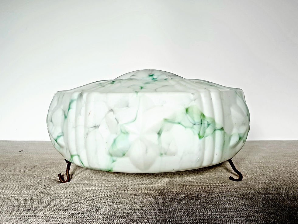 Thumbnail: White & Green Glass Ceiling Light Shade