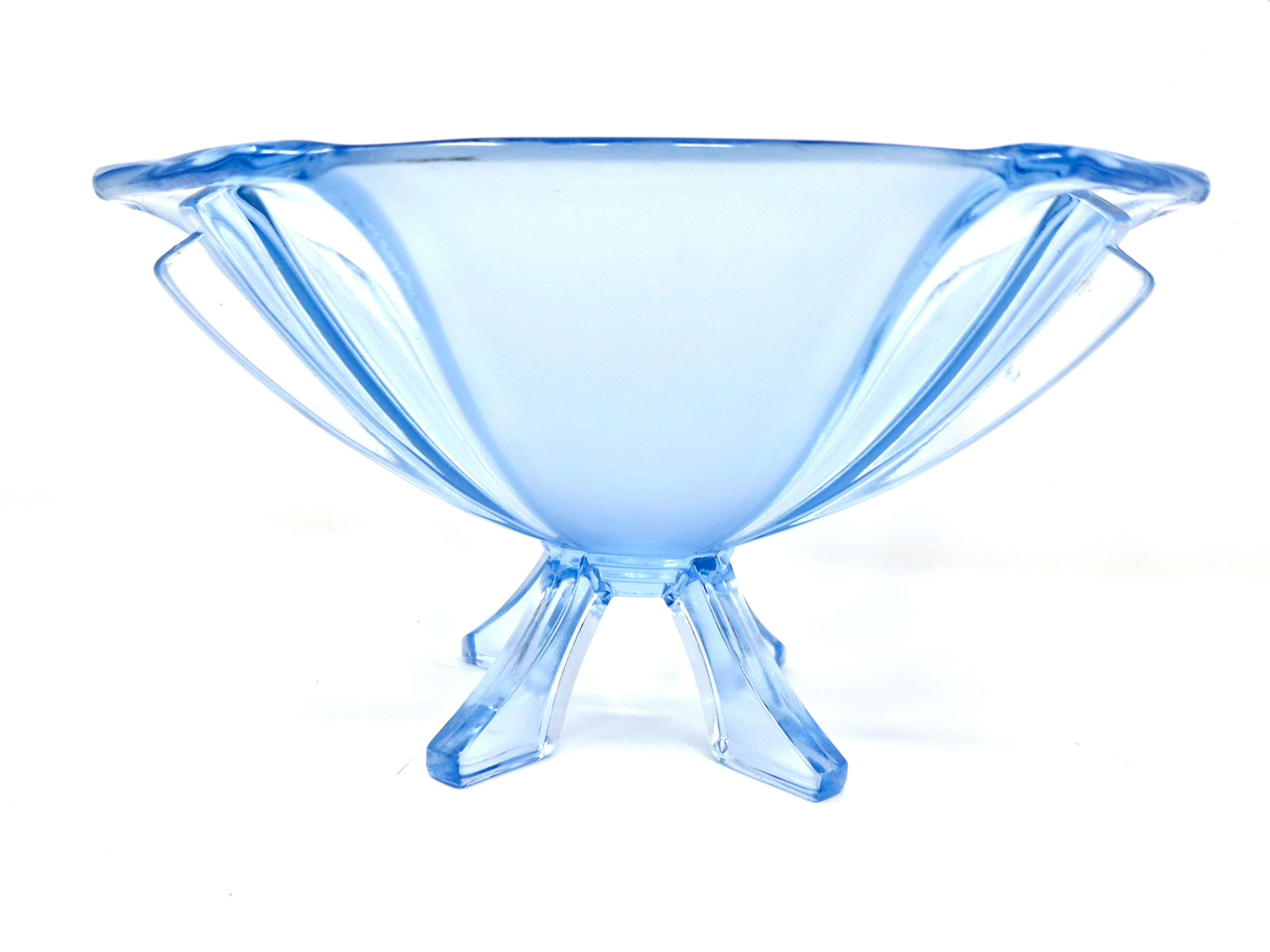 Stölzle Blue Glass Footed Bowl
