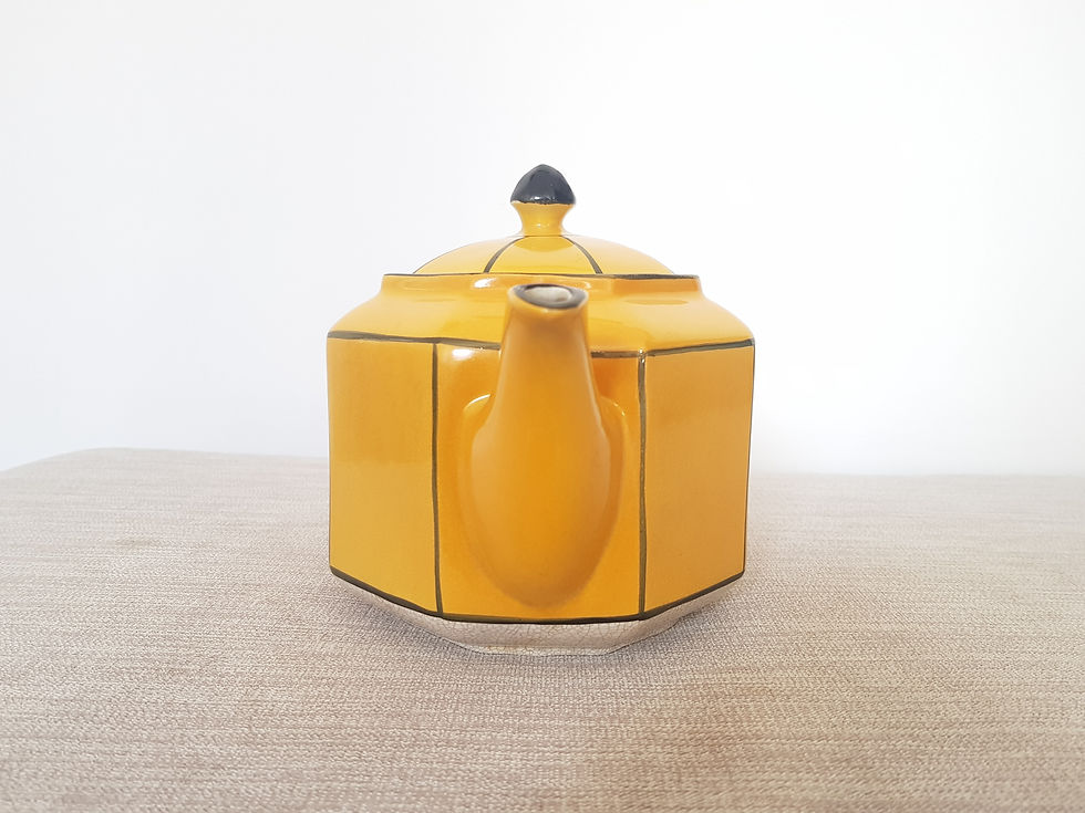 Thumbnail: Yellow & Black Octagonal Ceramic Teapot