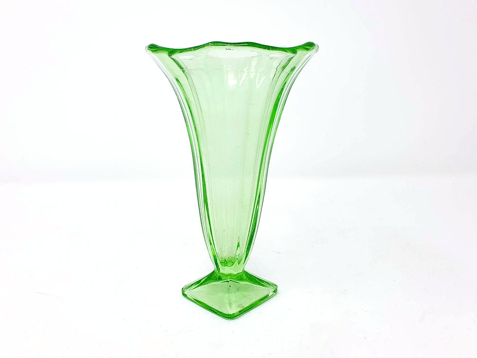 Art Deco Uranium Glass Vintage Vase