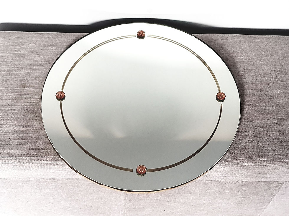 Thumbnail: Circular Mirror with Peach Embellishments
