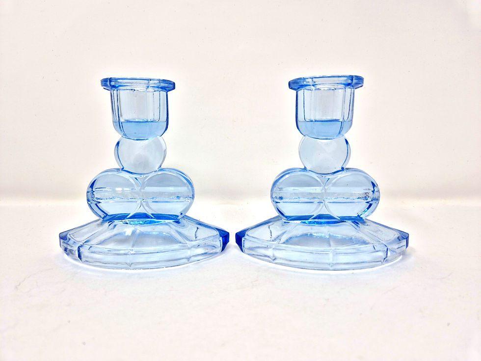 Thumbnail: Stölzle Blue Glass Dressing Table Set