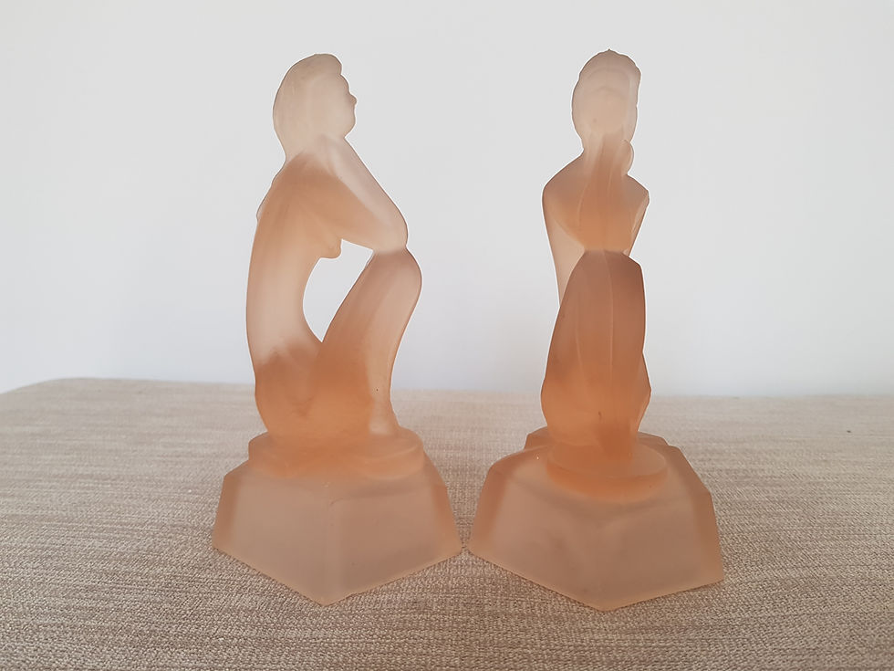 Thumbnail: Pair of Glass Cubist Figures