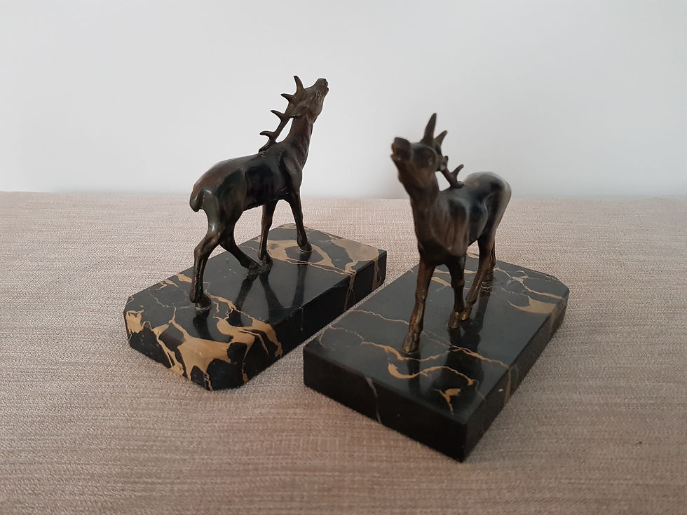 Thumbnail: Stag Spelter & Marble Bookends