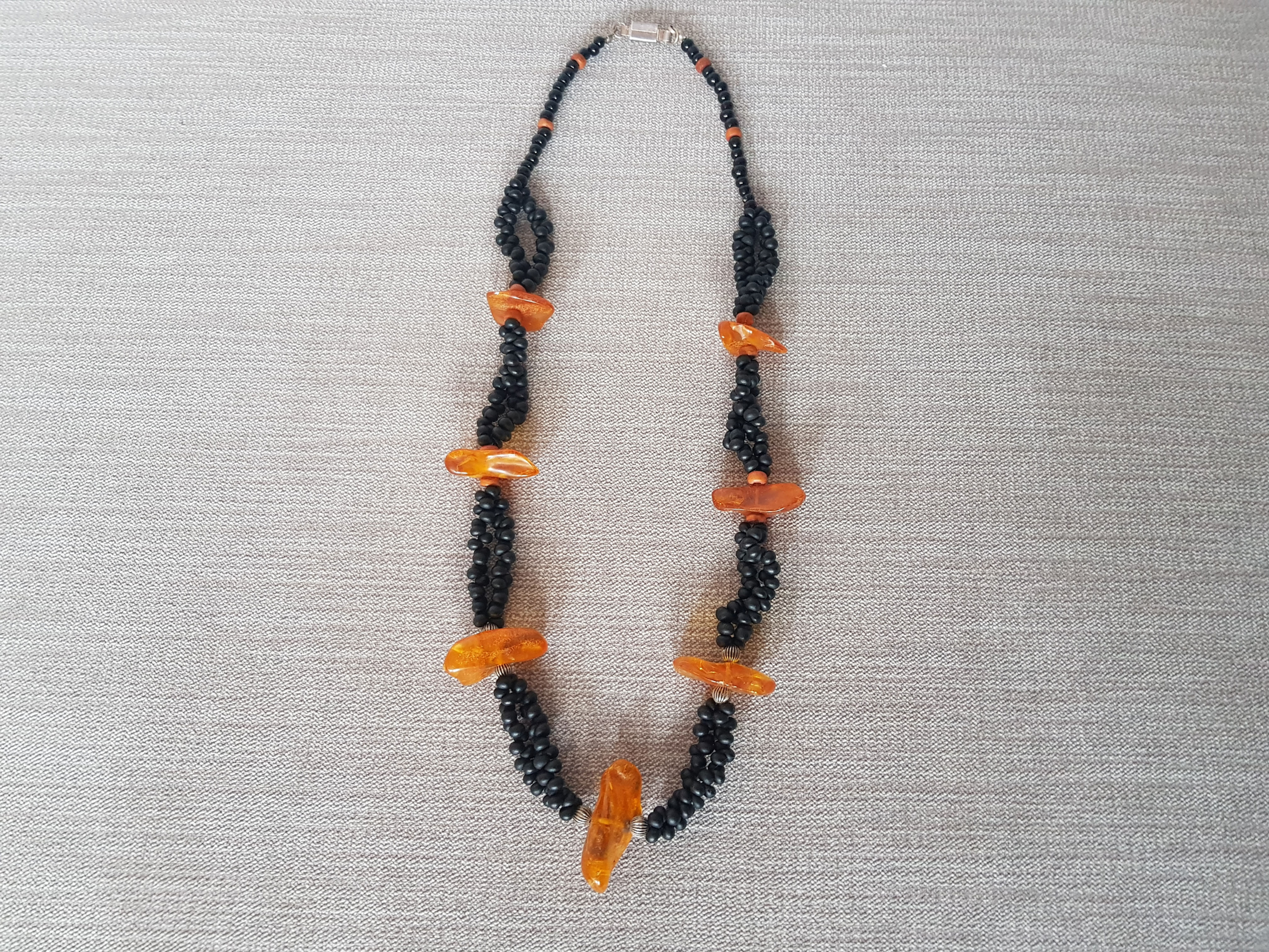 Vintage Amber & Bead Necklace