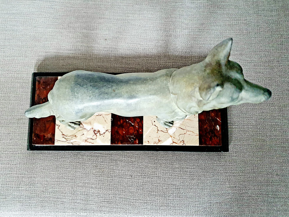 Thumbnail: Spelter Alsatian on Banded Marble