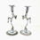 Thumbnail: Pair of Chrome Lady Candlesticks