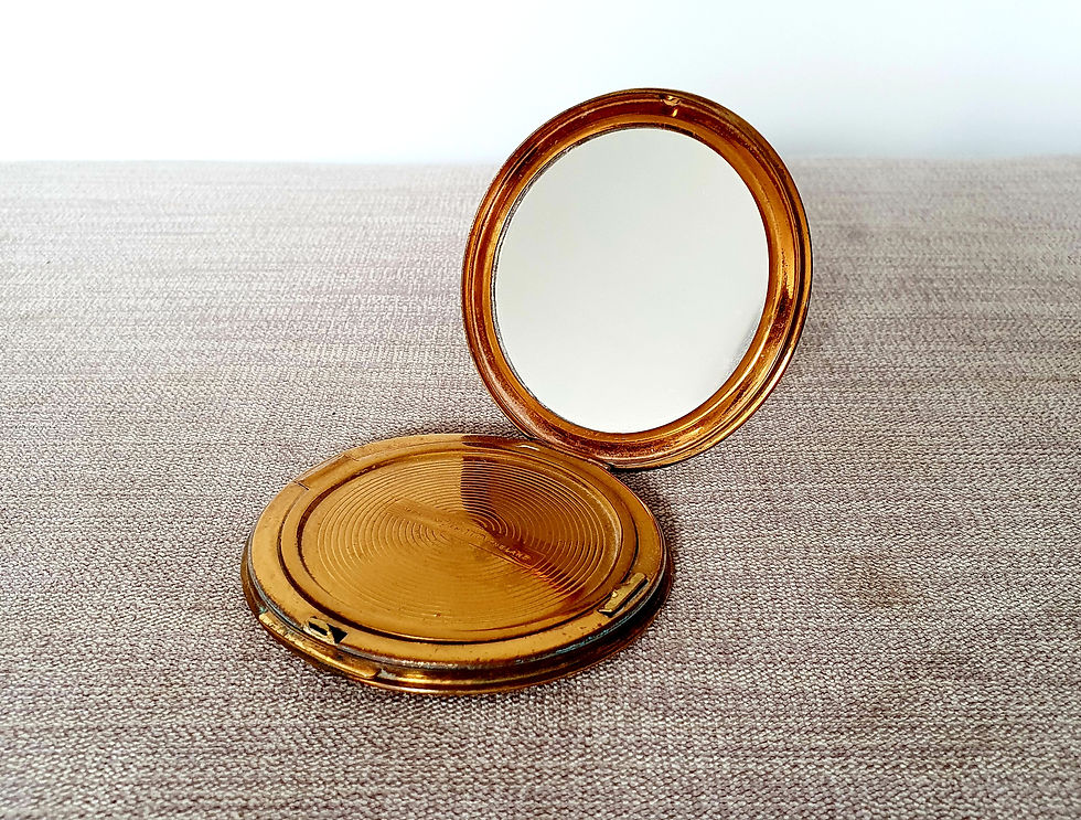 Thumbnail: Zenette Goldtone Compact Mirror