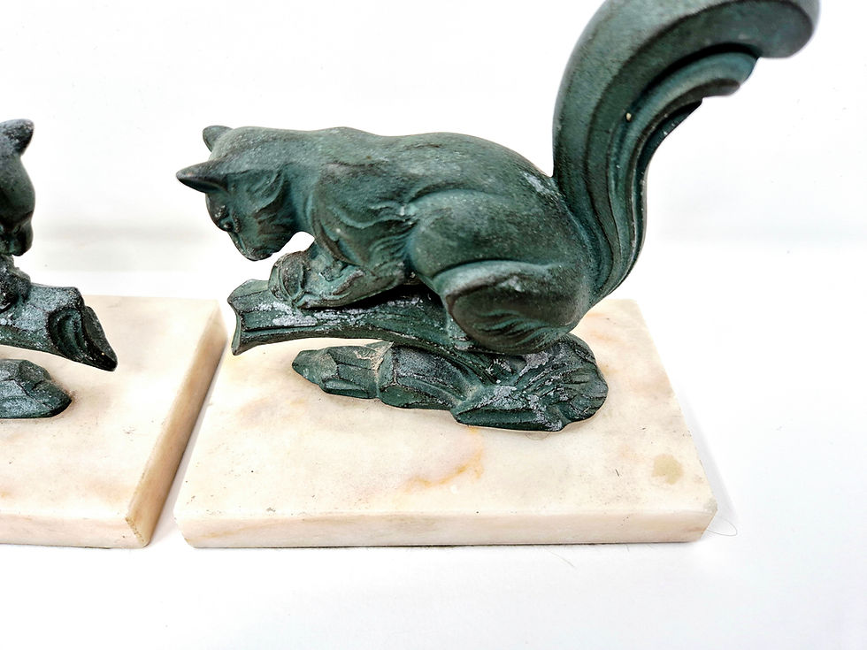 Thumbnail: Patinated Spelter Squirrel Bookends