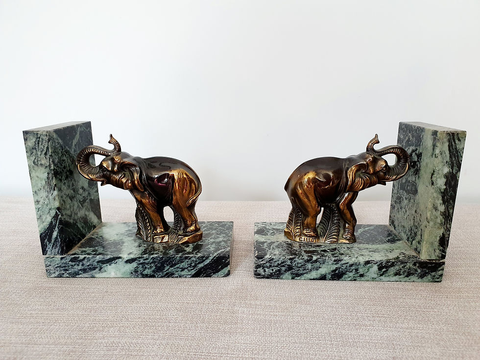 Thumbnail: Gallot Spelter Elephant Bookends