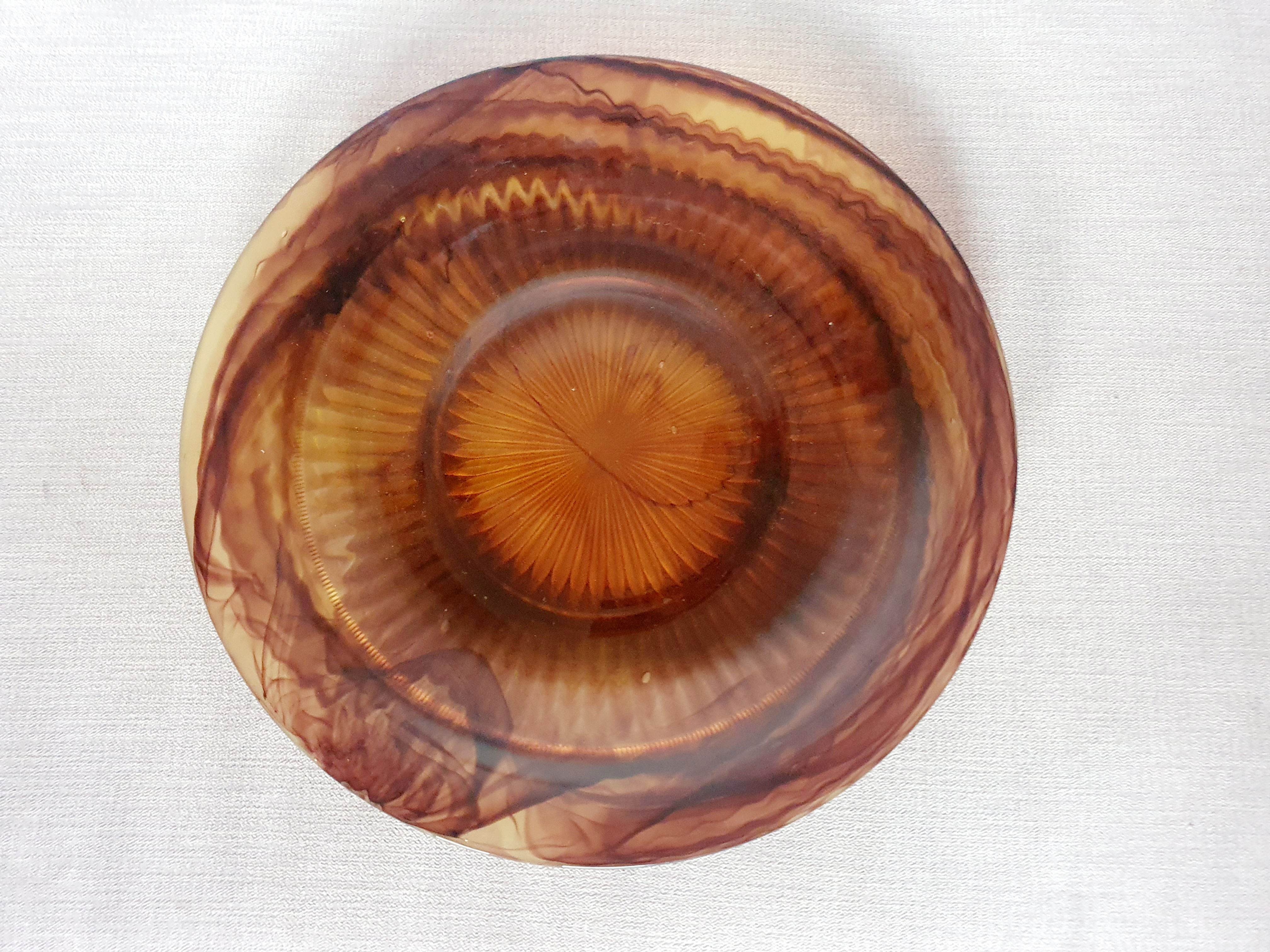Davidson Amber Cloud Glass Plate