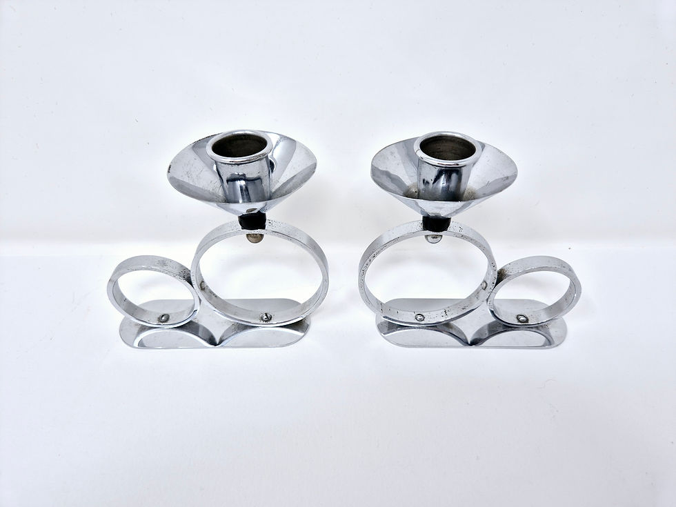 Thumbnail: Chrome & Bakelite Candlesticks