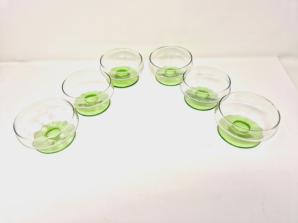 Thumbnail: Set of 6 Uranium Glass Sundae Dishes
