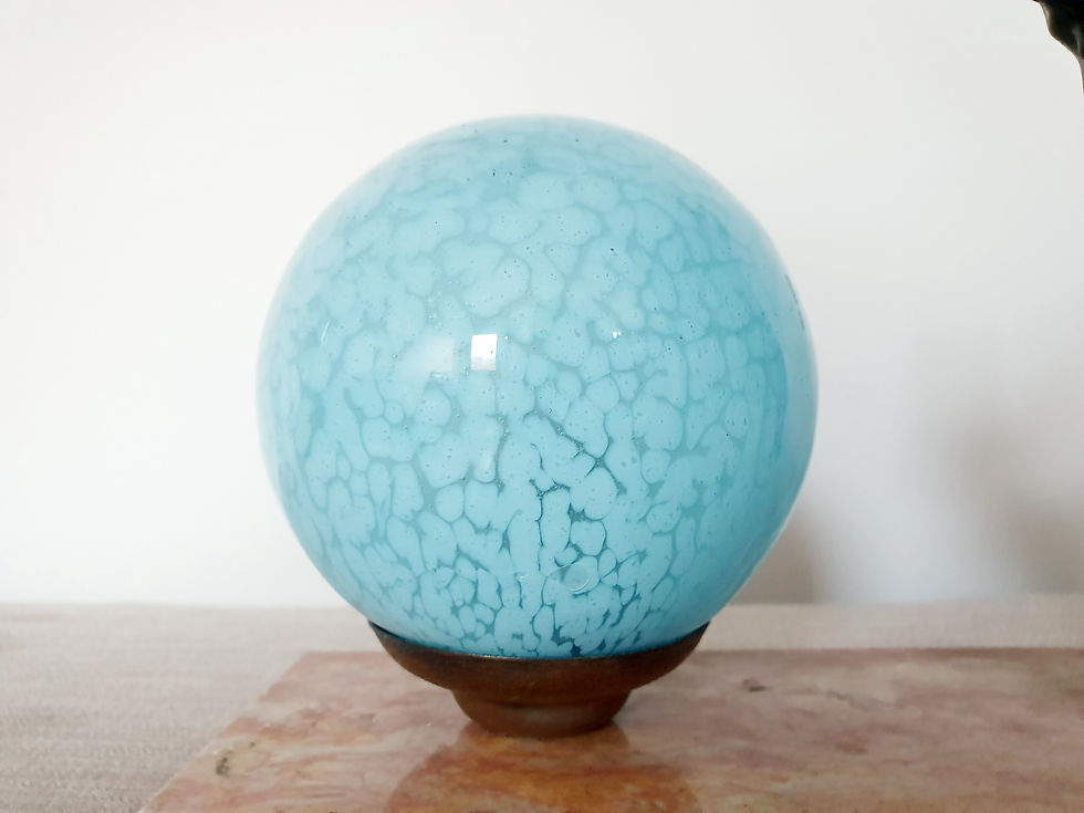 Thumbnail: Stag Marble Lamp with Blue Shade