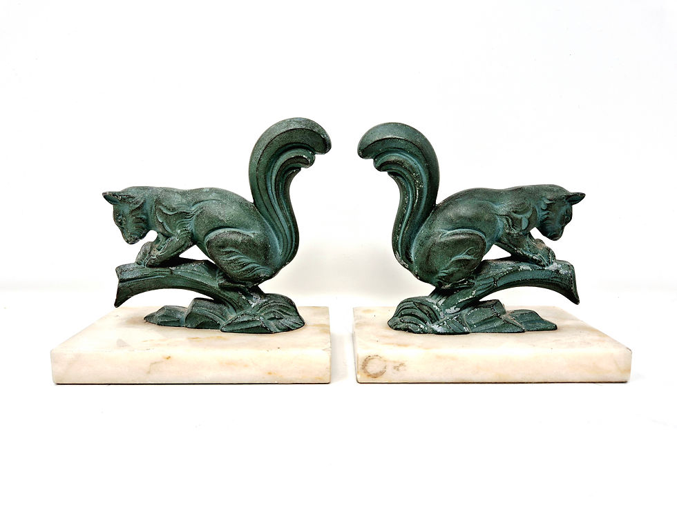 Thumbnail: Patinated Spelter Squirrel Bookends