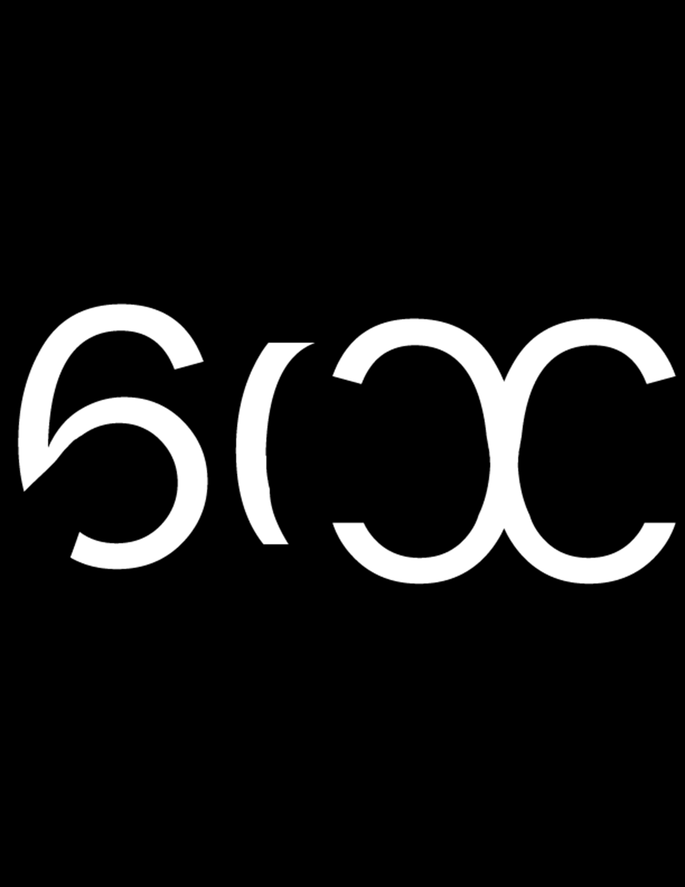 A poster showing the word "six" made out of the number 6.