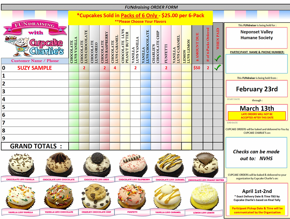 Cupcake Order Form