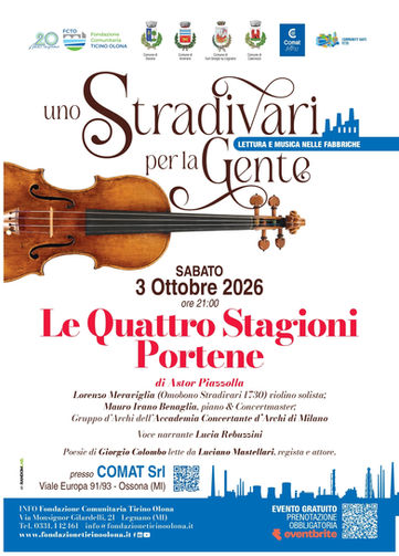 LEGNANO - “Le Quattro Stagioni Portene” di Astor Piazzolla ,il 3 Ottobre , presso la Comat di Ossona.