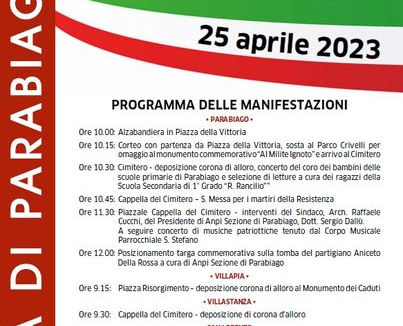 PARABIAGO - Celebrazioni del 25 APRILE . 78° anniversario della LIBERAZIONE .