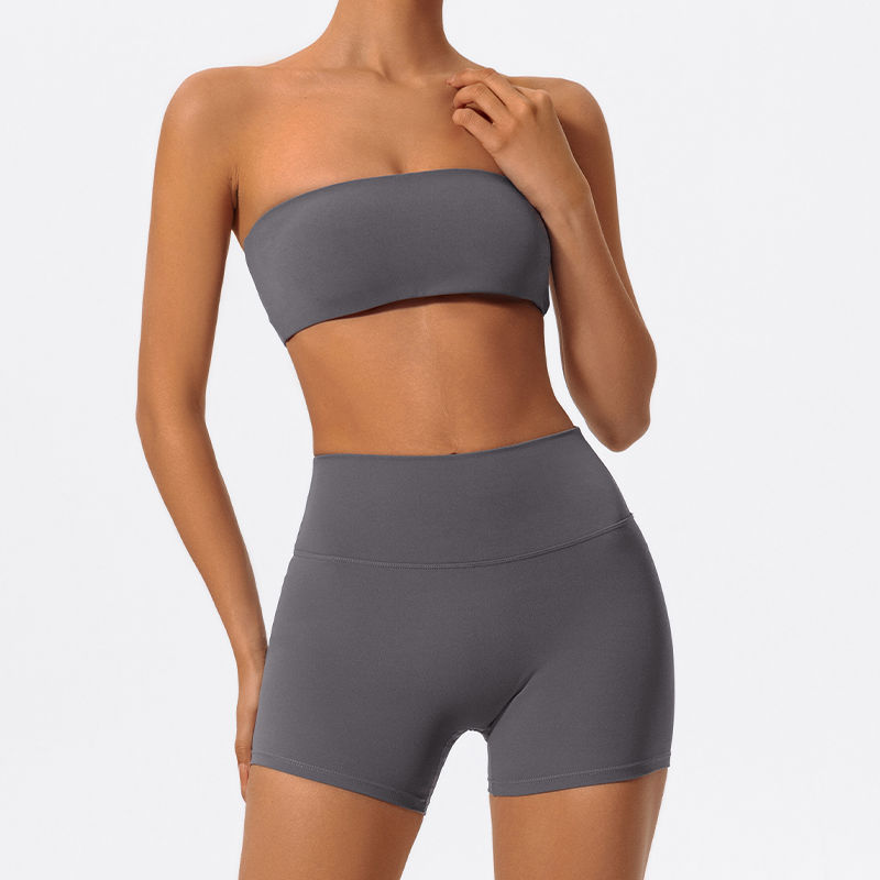 Miniatura: Conjunto Fitness de Verão 2 Peças – Look de Ioga e Academia com Top Tomara q