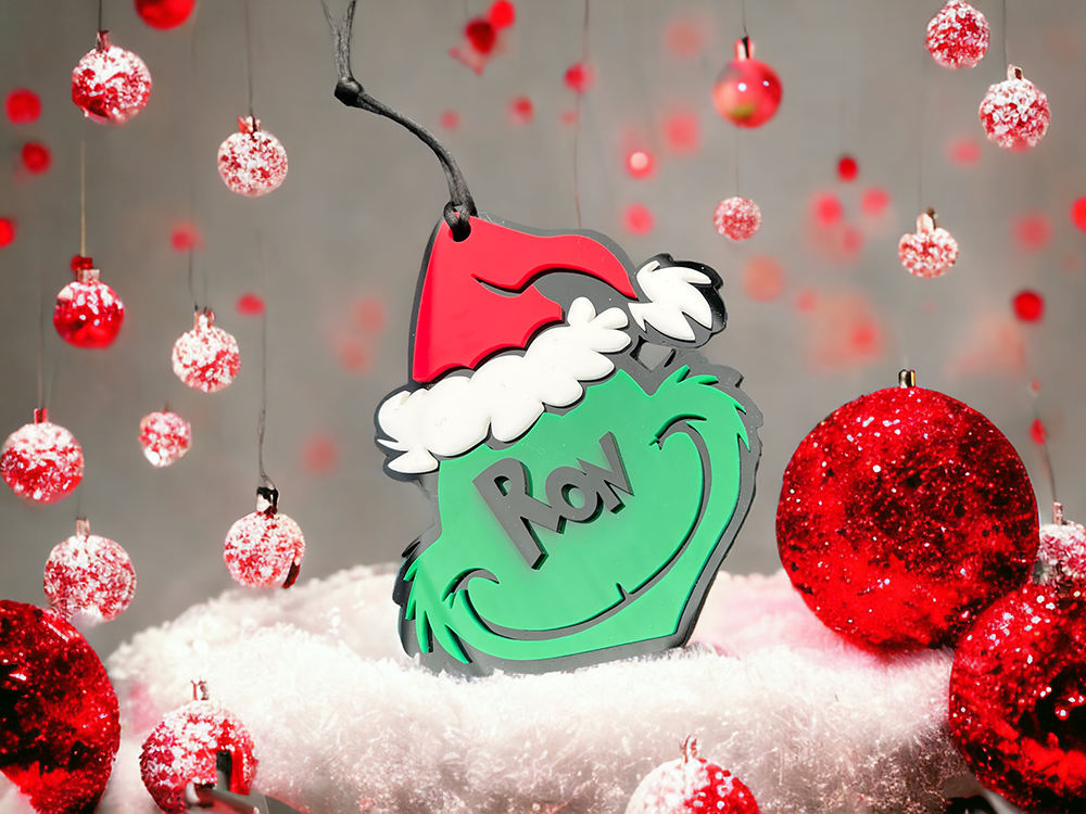 Acrylic Personalized Grinch Head Christmas Ornament
