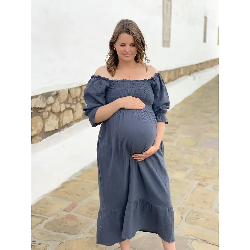 Indigo Smocked Muslin Dress