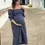 Thumbnail: Indigo Smocked Muslin Dress