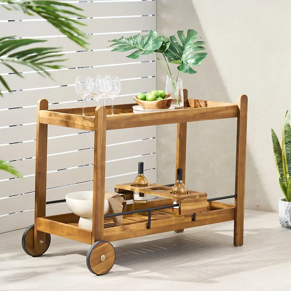 Miniatura: Carrito Bar Louisiana en Huayruro y Metal Galvanizado