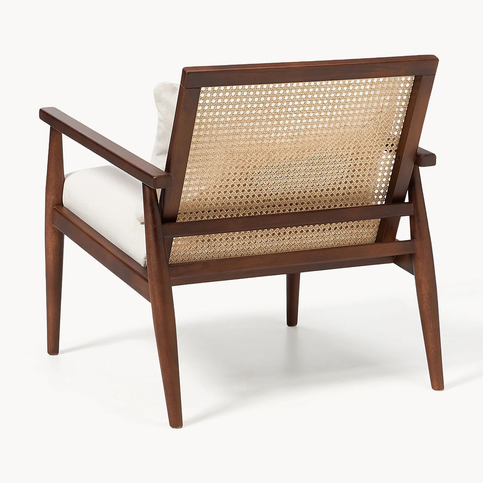 Miniatura: Sillón de madera de caucho Manuell