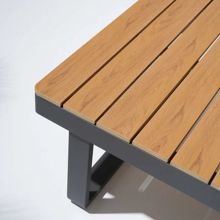 Miniatura: Seccional de exterior Addison con reclinación ajustable, aluminio gris oscuro