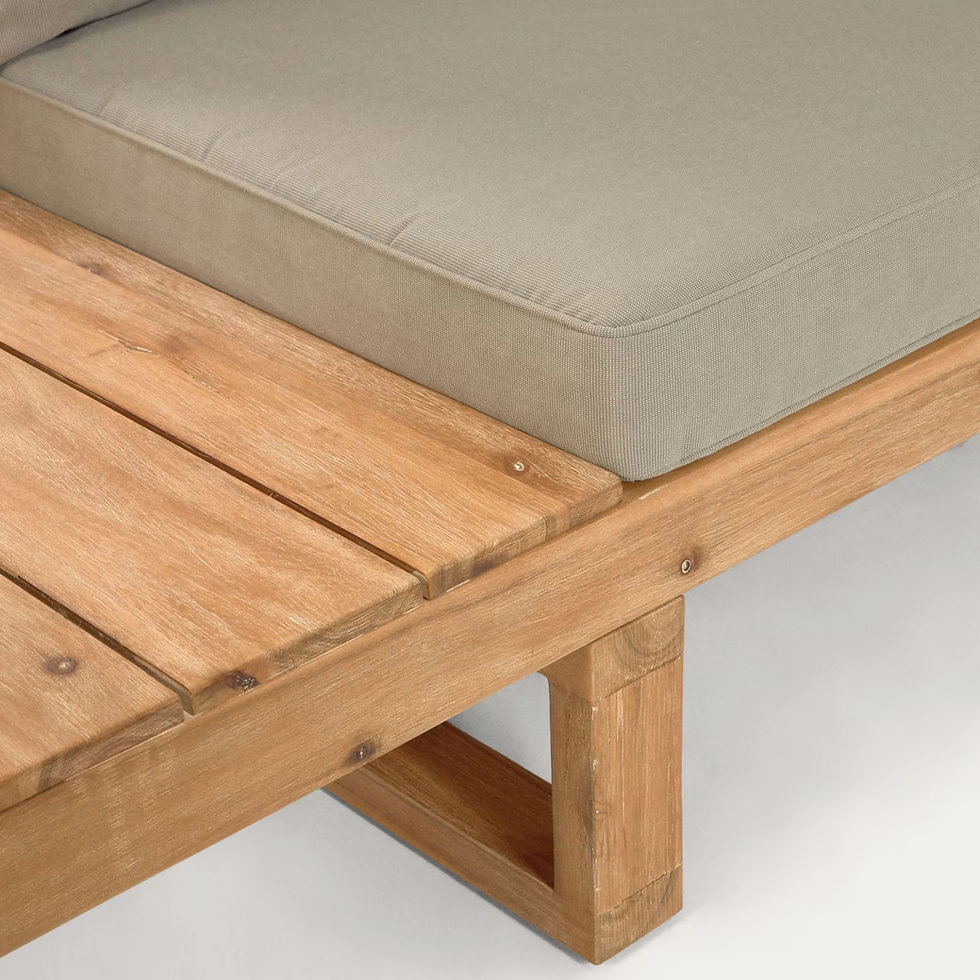 Miniatura: Set Flaviina de sofá rinconero 5 plazas y mesa de madera maciza