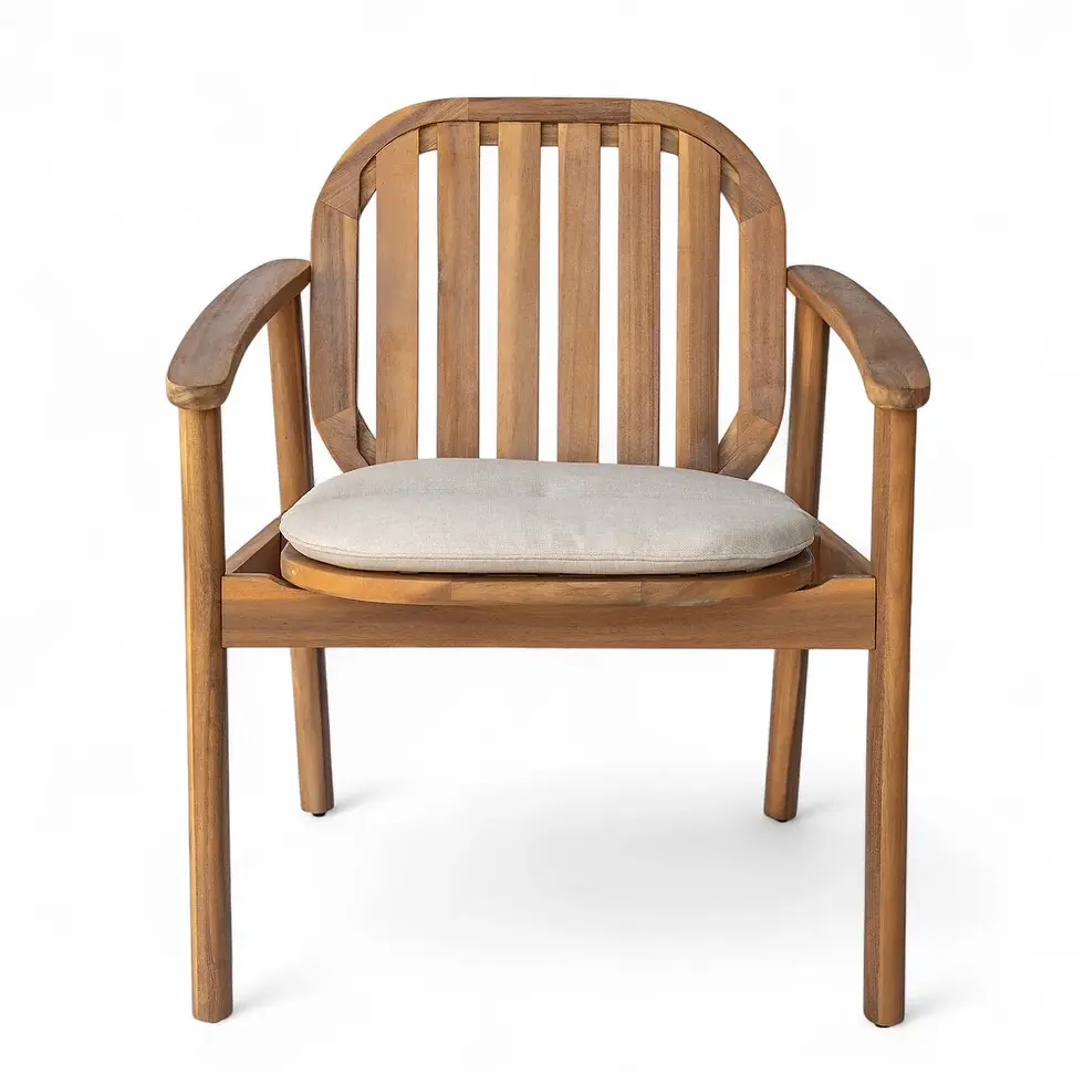 Miniatura: Juego de comedor para exterior Keith de madera de acacia de 7 piezas