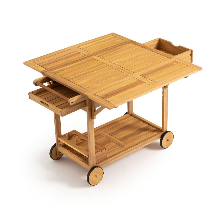 Miniatura: Carrito de Servicio Garden en Madera Maciza de Huayruro