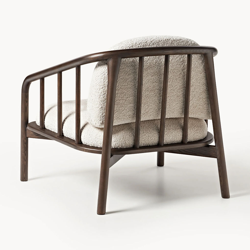 Miniatura: Sillón de madera de fresno con tapizado de borreguillo Balin